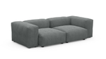 Диван Фиджи двухсекционный (малый) Cilium Steel 231*116*62 см, Серый Вельвет Нераскладной Фиеста