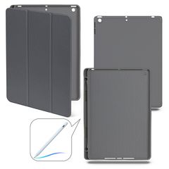 Чехол книжка-подставка Smart Case Pensil со слотом для стилуса для iPad 7, 8, 9 (10,2”) - 2019-2020-2021 (Темно-серый / Dark Grey)