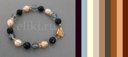 браслет из агата и хрусталя (б-0803-16)