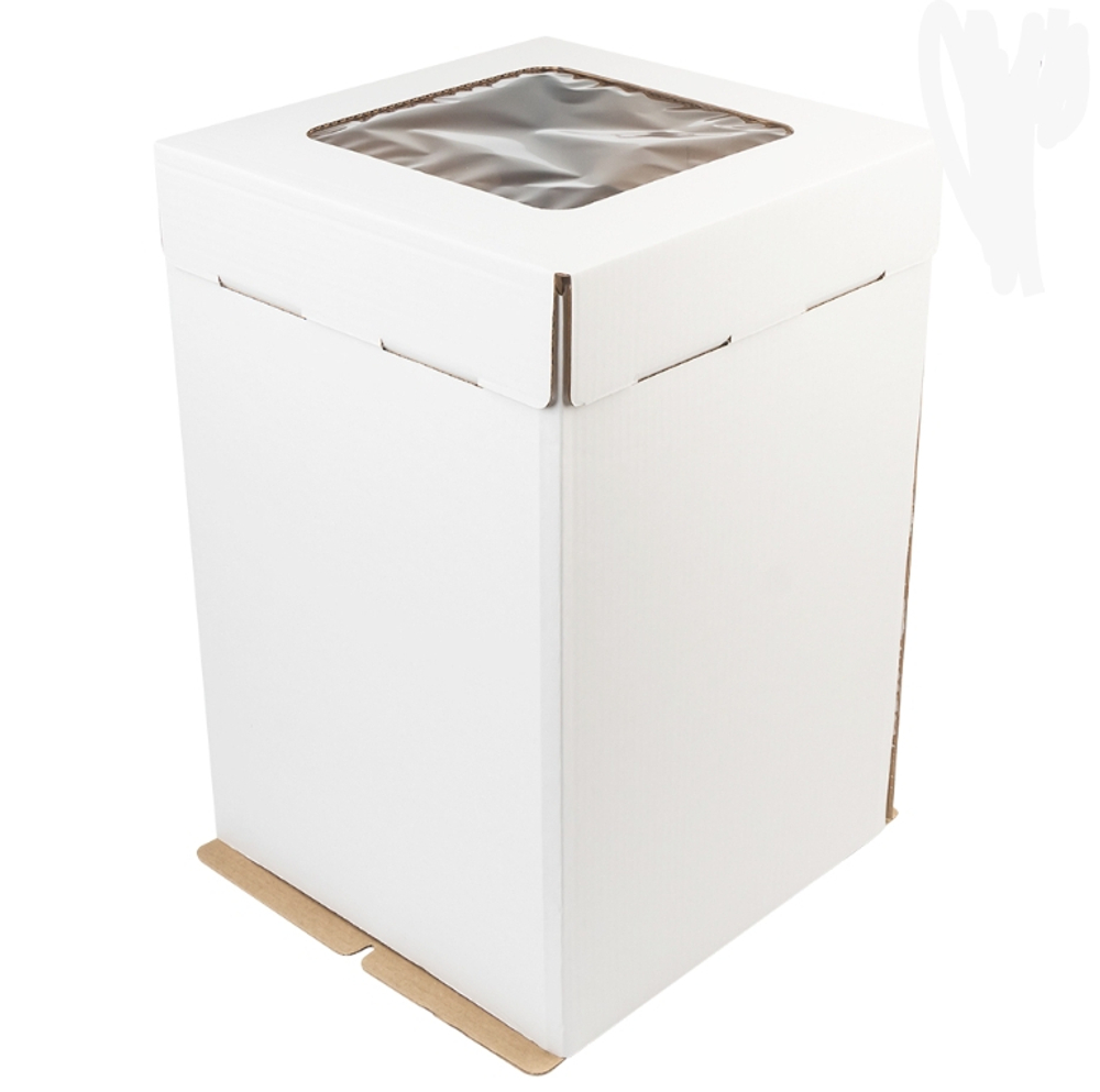 Коробка для торта 30*30*45 см, квадратное окно