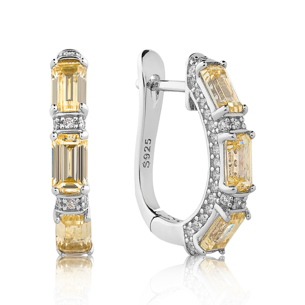 Серьги с багетной огранкой