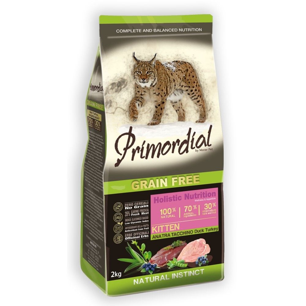 Primordial корм для котят c уткой и индейкой, беззерновой