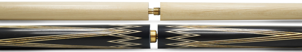 Кий 3-х составной Алмаз, черный граб/белый граб/ясень, 5-запилов