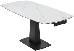 Стол BALDE 120 MATT WHITE MARBLE SOLID CERAMIC / BLACK, ®DISAUR