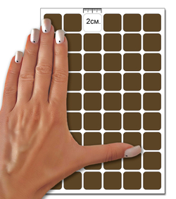 Коричневые виниловые наклейки для маркировки Policomprint М2, 20х20 мм.