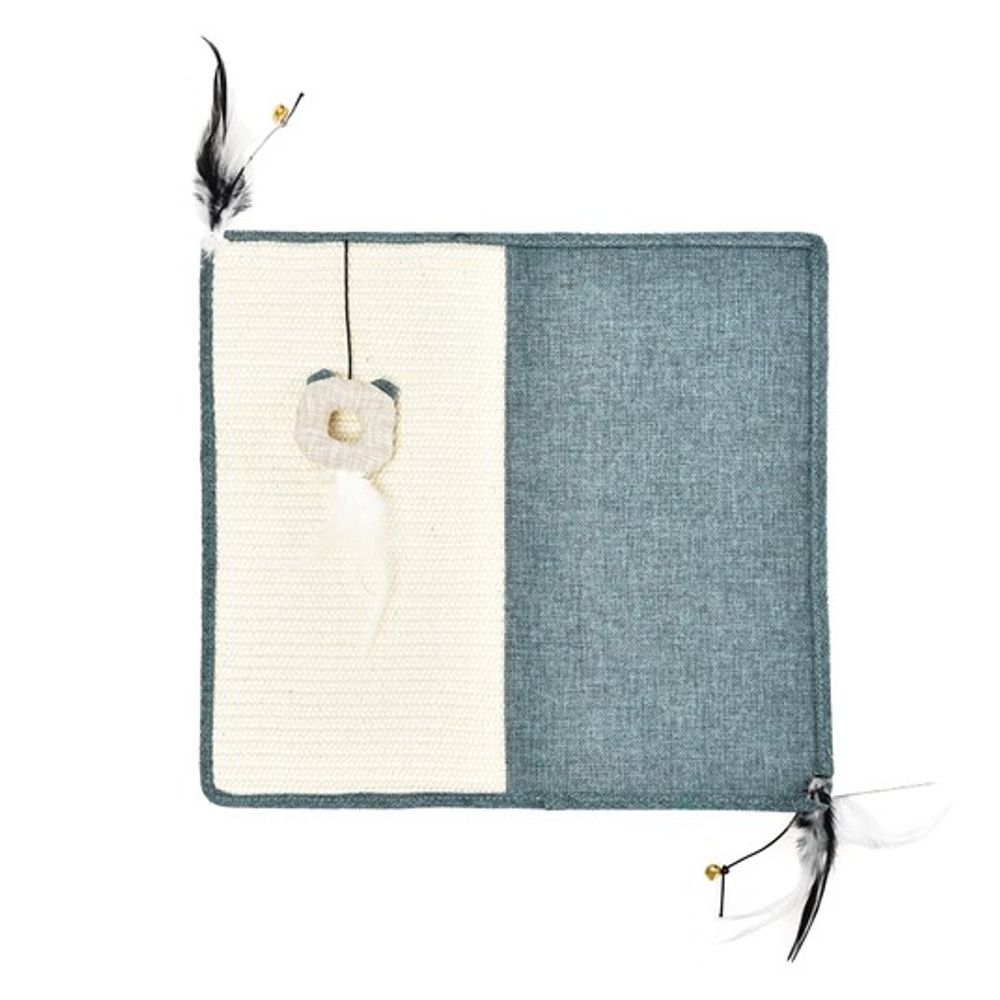 Коврик-когтеточка Triol из сизаля с игрушкой "Инь-янь" , 400*400мм