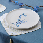 Тарелка «Ориенталь» мелкая;фарфор;D=27см;белый,синий (Цвет: белый)