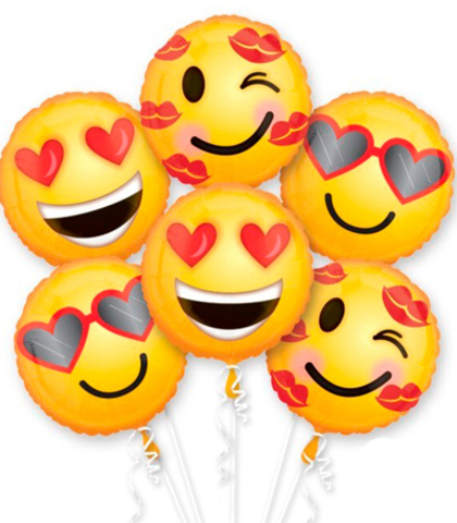 Букет из 7 шаров - Смайлы