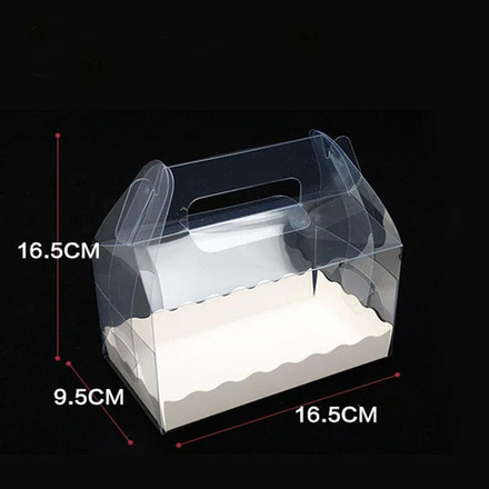 Коробка кондитерская прозрачная с ручкой 16,5х9,5х16,5 см (10 шт)