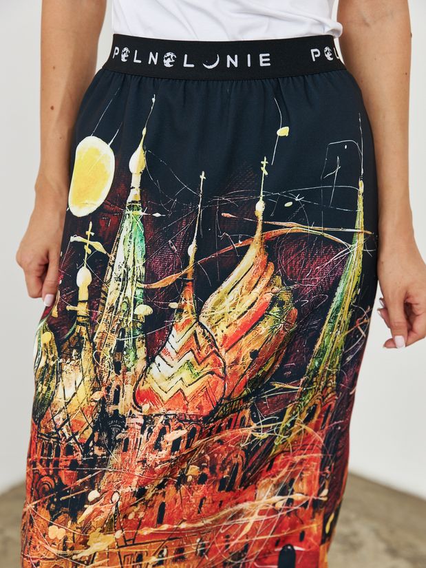 Юбка миди с принтом "МОСКВА"