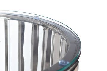 13RXET8077-SILVER Стол журнальный стекло прозр/серебро d46*55см