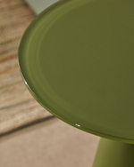 Приставной столик Wilshire из стали с закаленным стеклом с матовой зеленой отделкой Ø35 см