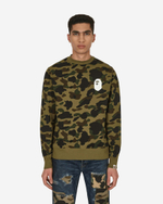 A Bathing Ape Толстовка С Круглым Вырезом 1St Camo Ape Head, Зеленая