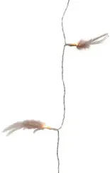 Светодиодная гирлянда Перышки розовые 180 см., 10 теплых белых LED, батарейки, прозрачный провод, Kaemingk (481918/2)