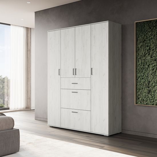 НЕЛЬСОН ШК 03 ШкафФасад ДУБ КРАФТ БЕЛЫЙ/Корпус ДУБ КРАФТ БЕЛЫЙ