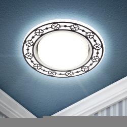 DK LD28 WH/WH Светильник ЭРА декор cо светодиодной подсветкой GX53, белый/белый