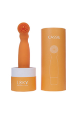 Оранжевый вибратор Cassie с усиками - 17 см. (Цвет: оранжевый)