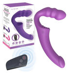 Фиолетовый безремневой страпон Straples Strap-On Dildo (Цвет: фиолетовый)