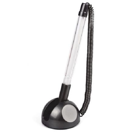 Ручка шариковая на подставке с липучкой Brauberg Стенд-Пен, синяя, 0.5мм, корпус чёрный