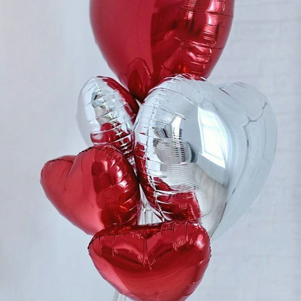 Шар (18"/46 см) Сердце, красный 1 шт.