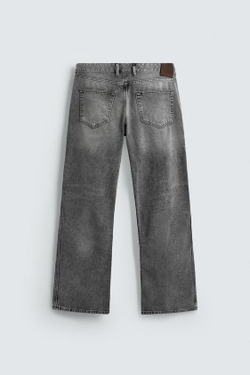 ZARA ДЖИНСЫ FLARE FIT С ЗАНИЖЕННОЙ ТАЛИЕЙ, СЕРЫЙ