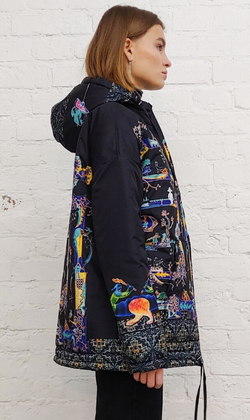 Двусторонняя куртка "Лабиринт", по мотивам средневековых буквиц и фантастических существ со страниц Псалтыри Латрелла