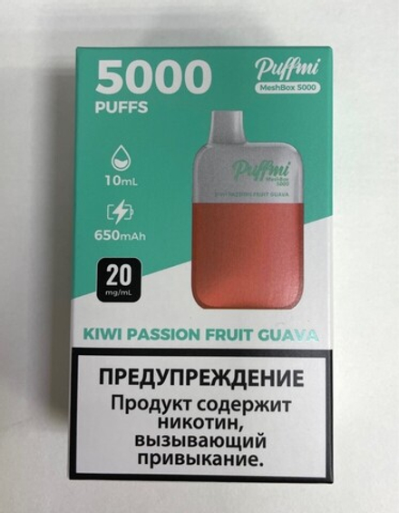 Puffmi Meshbox Kiwi passion fruit guava (Киви-маракуйя-гуава) 5000 затяжек 20мг Hard (2% Hard)