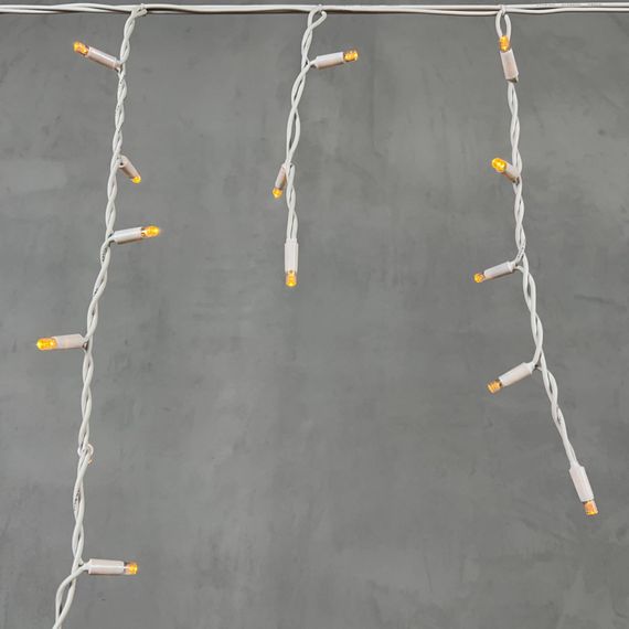 Светодиодная бахрома с колпачком 3,1*0,5 м., 120 желтых LED ламп, каучуковый белый провод, LTC (LL120-8-2Y)