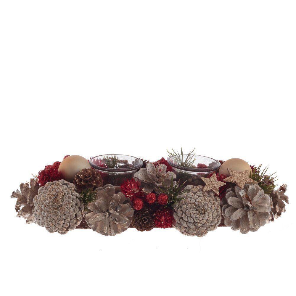 GAEM Подсвечник "Новогодняя композиция", L31 W14 H8 см