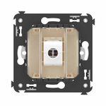 Компьютерная розетка RJ-45 без шторки в стену, кат.6 одинарная, "Avanti", "Ванильная дымка"