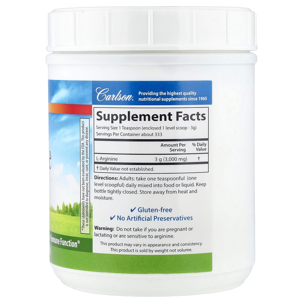 Carlson, L-аргинин в порошке, 1000 г (35 унций)