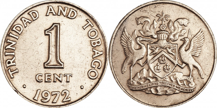 Тринидад и Тобаго 1 цент, 1966 - 1973 Герб XF
