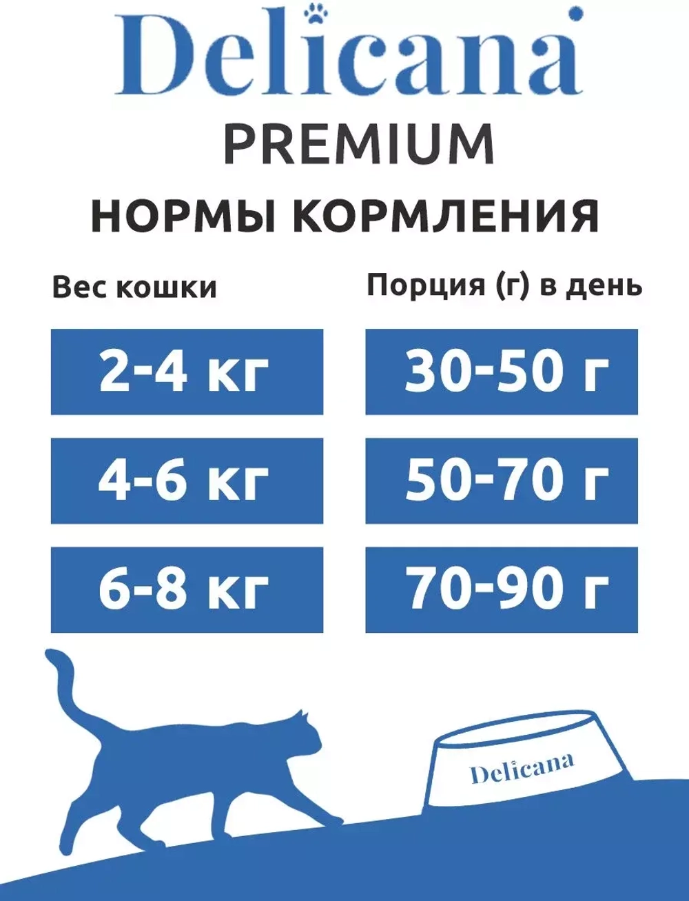Delicana Сухой корм для стерилизованных кошек с лососем, 8 кг