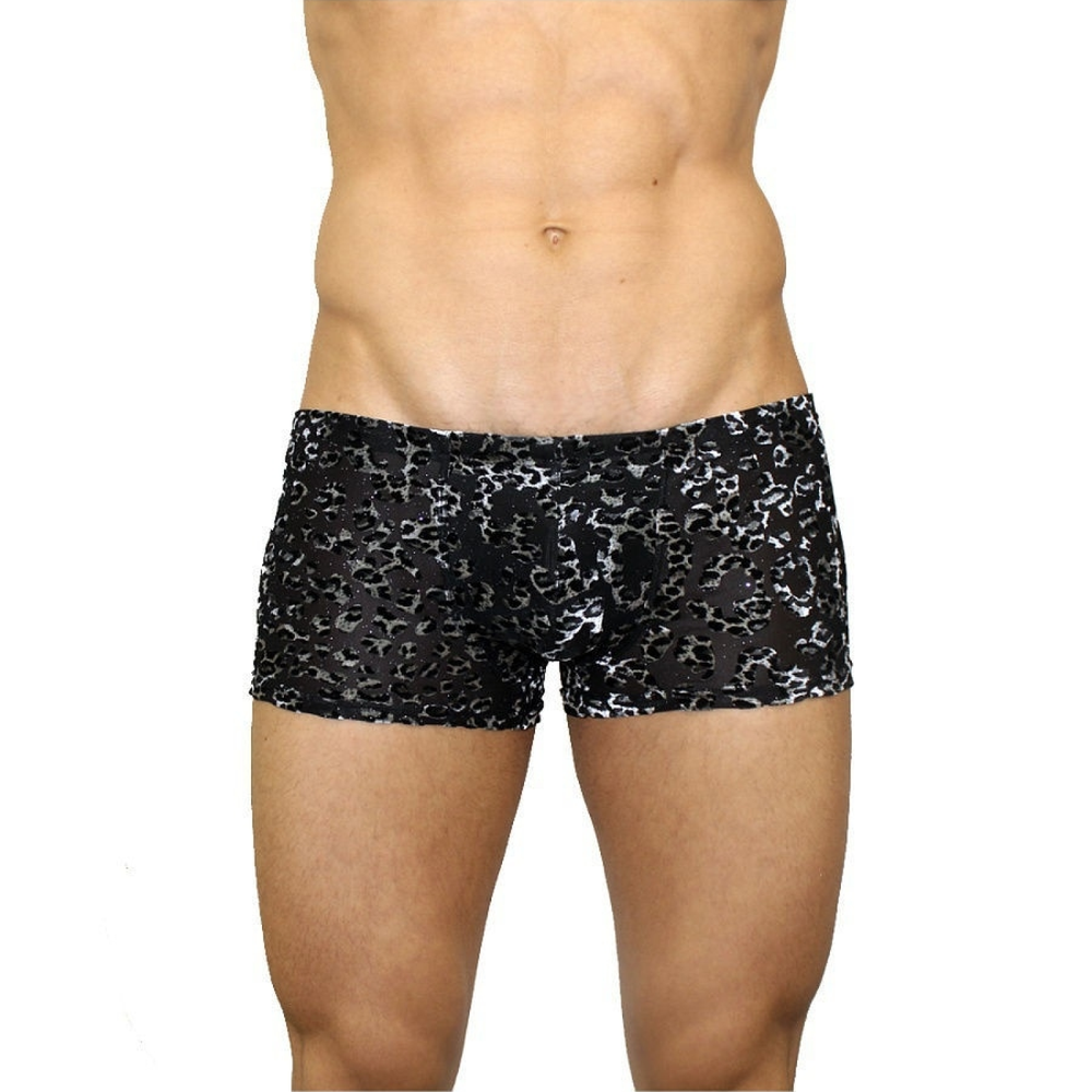 Мужские трусы боксеры черные с принтом под велюр Romeo Rossi Black Boxer RR00222