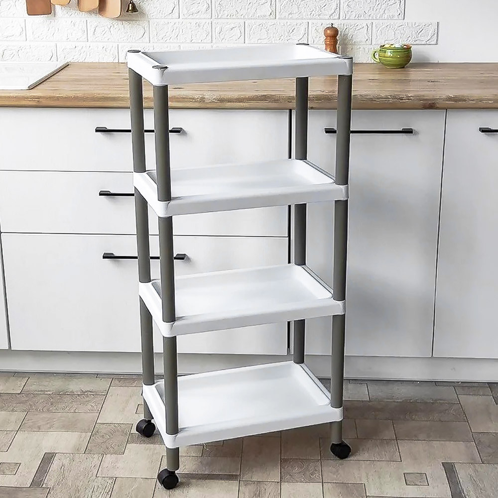 Этажерка 4-х ярусная на колесах 44,5*29*99см, 7128