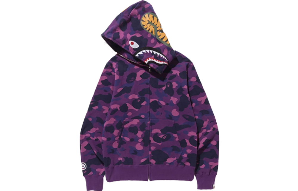 A Bathing Ape Color Camo Shark Full Zip Худи фиолетовый