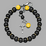 Мужской браслет с крестом из натурального перламутра, агата и гипоаллергенного сплава металлов "Rico La Cara" AMX003207