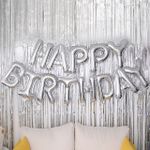 Набор шаров-букв (16"/41 см) Мини-Надпись "Happy Birthday", Серебро