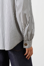 22982 Блузка женская (молочный, серая полоска)