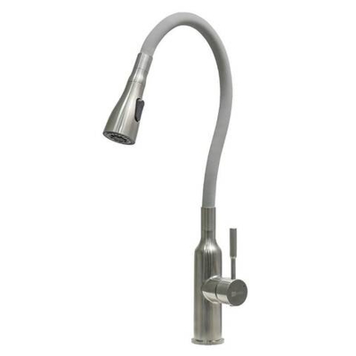 смеситель кухня LEMARK Expert с гиб.изл. и 2х-функц. аэратором, сталь/серый LM5082S-Gray