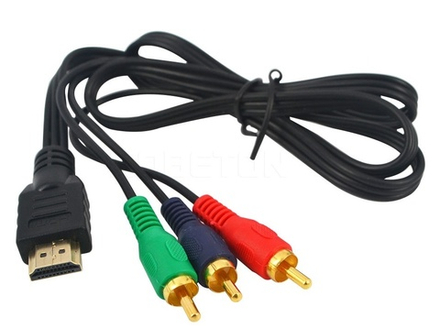 Шнур HDMI--&gt;3RCA компонент 1-метр