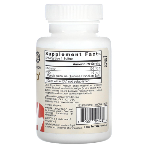 Jarrow Formulas, QH-Absorb + PQQ, 60 капсул