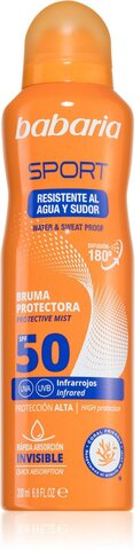 Babaria Sport - солнцезащитный спрей SPF 50 /   200  ml  / GTIN 8410412490252