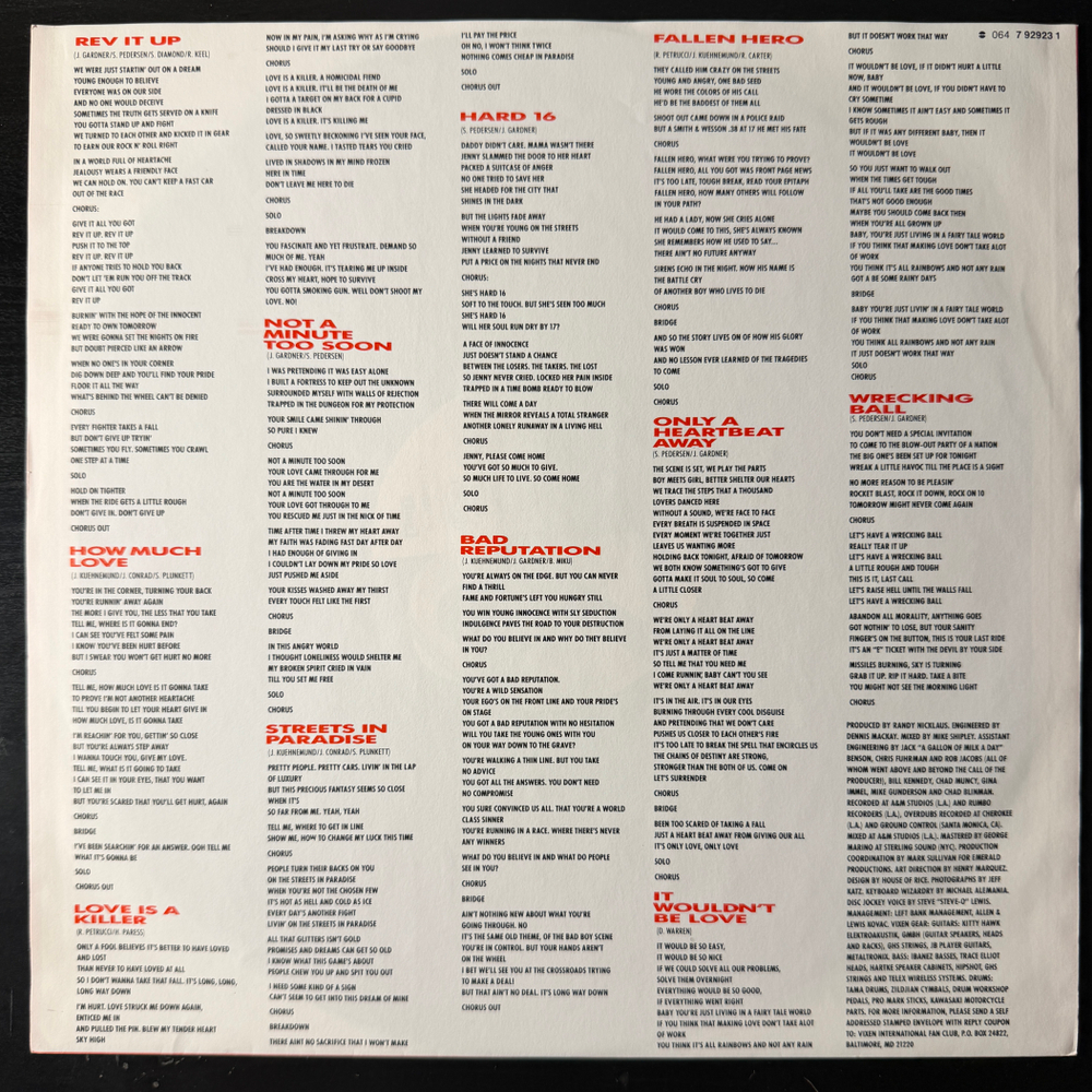 Vixen - Rev It Up (Европа 1990г.)