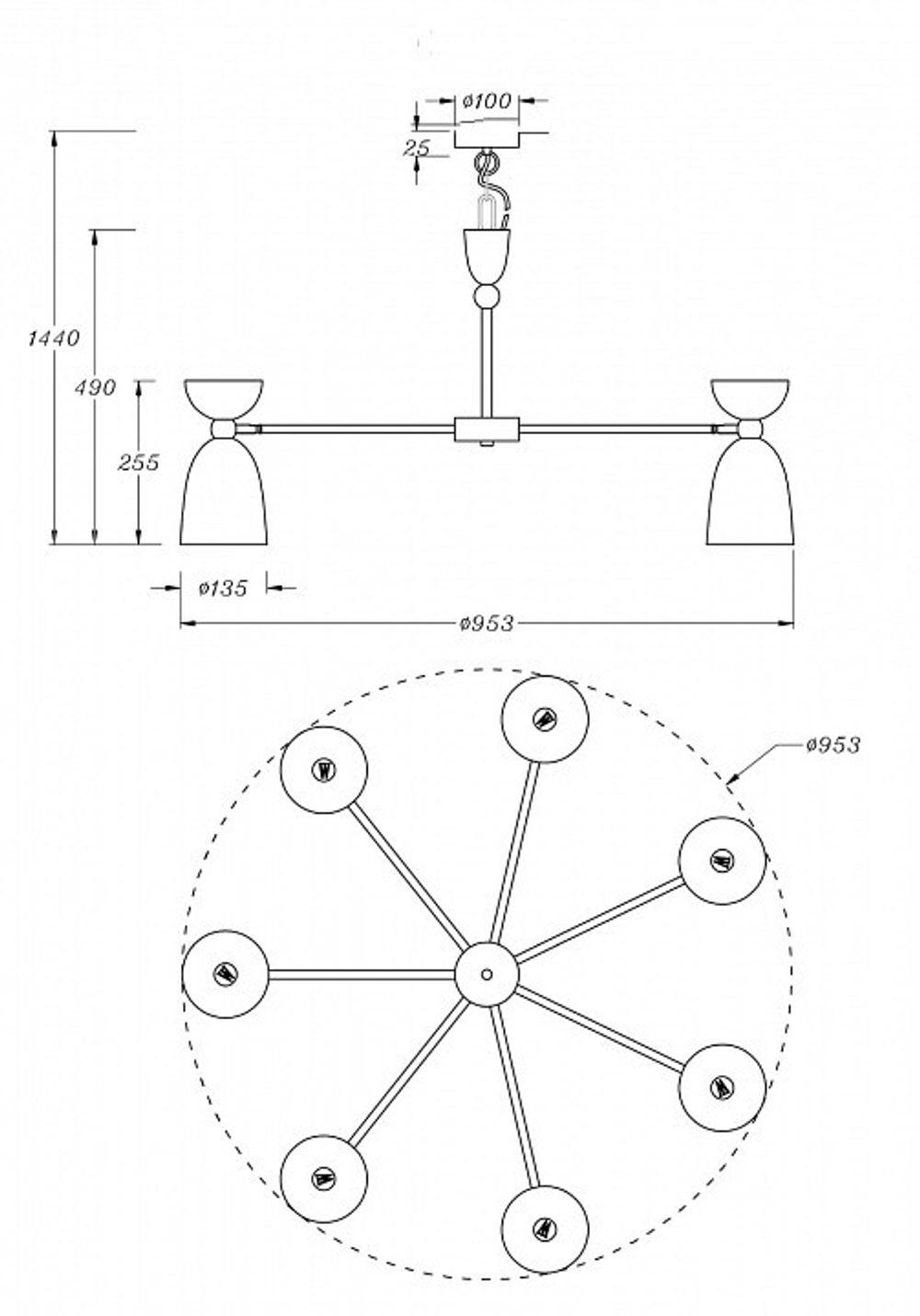 Подвесная люстра Maytoni Cloches MOD113PL-07W