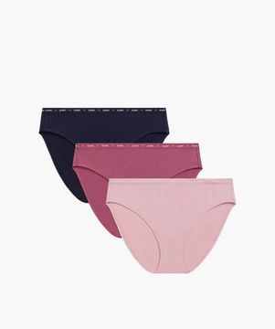 Женские трусы спорт (3шт) Atlantic 3CLP-010, темно-синий + темно-розовый + розовый