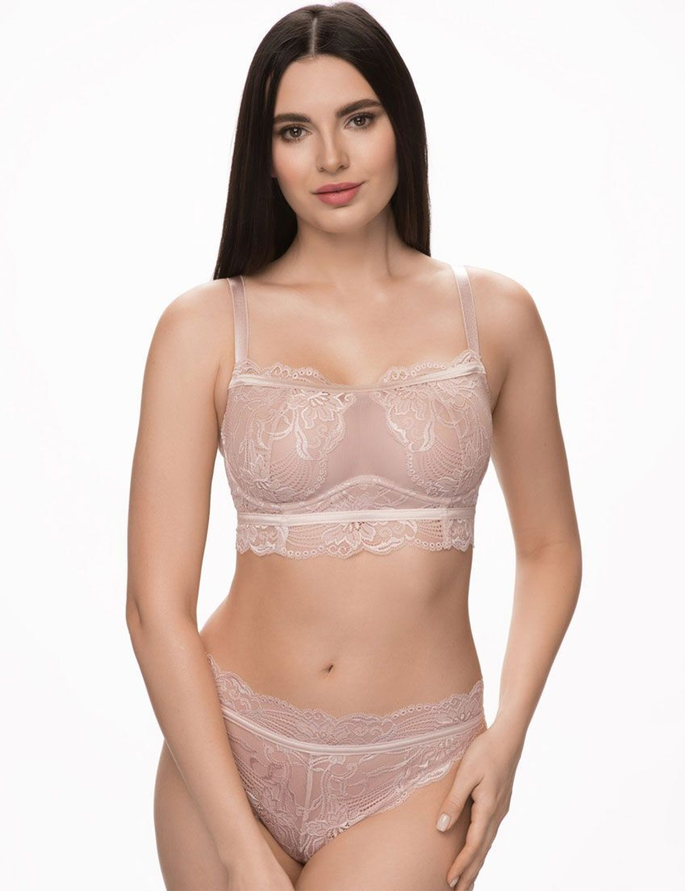Кружевной бюстгальтер-бралетт Laura (Размер: 75B) (Цвет: пудровый)