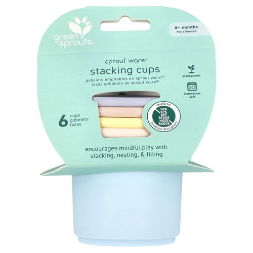 Green Sprouts, Sprout Ware®, стаканы, от 6 месяцев, разноцветные, 6 стаканов