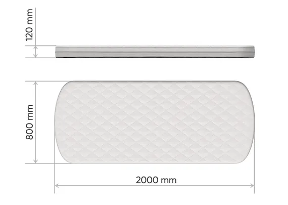 Матрас для кровати KIDI soft кокос/eco-foam/латекс 12 см (80*200 см)