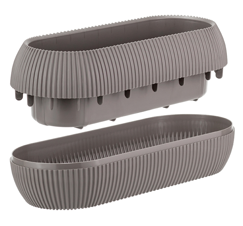 Кашпо ПИКАНТО овальное 280*115*90мм 1,3 л с пристегнутым поддоном